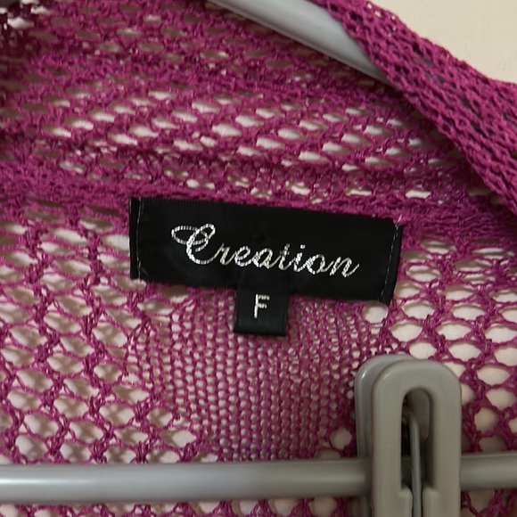 Cato Magenta Open Knit Sweater - Picture 2 of 4